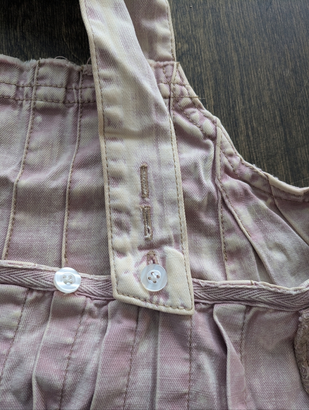 Free People Marina Denim Pleated Swing Tank Top Crop Boho Dusty Pink XS - Picture 6 of 10